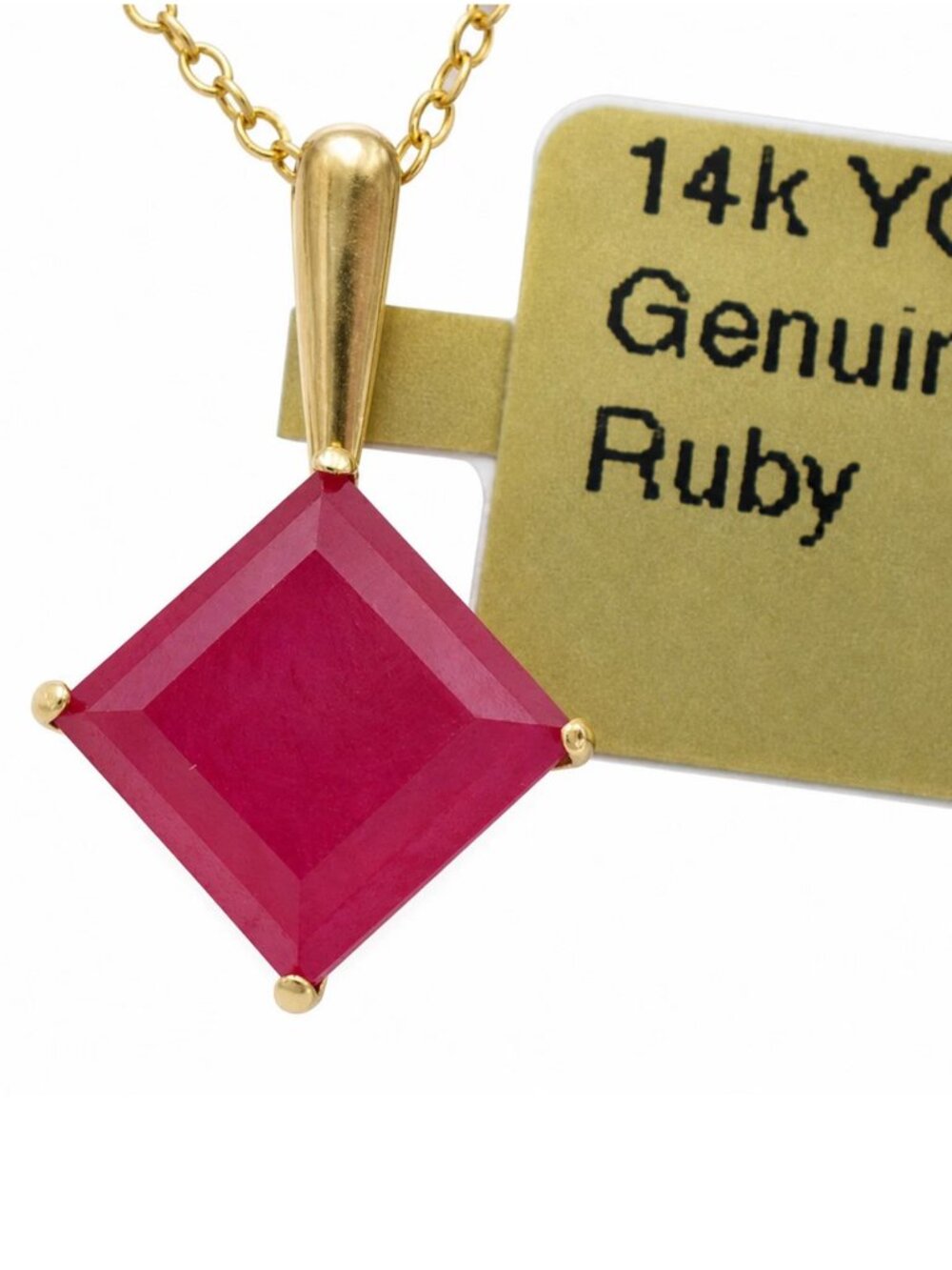 Genuine 1.18 Cts Ruby Pendant 14k Solid Yellow Gold
